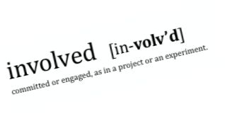 involved  [in-volv’d]committed or engaged, as in